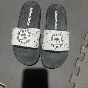 Kids Black and Gray summer skates hockey Slides sandals